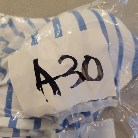 Shade & Shore Striped Blue and White Bikini Top Bra Size 34DD - Picture 5 of 5